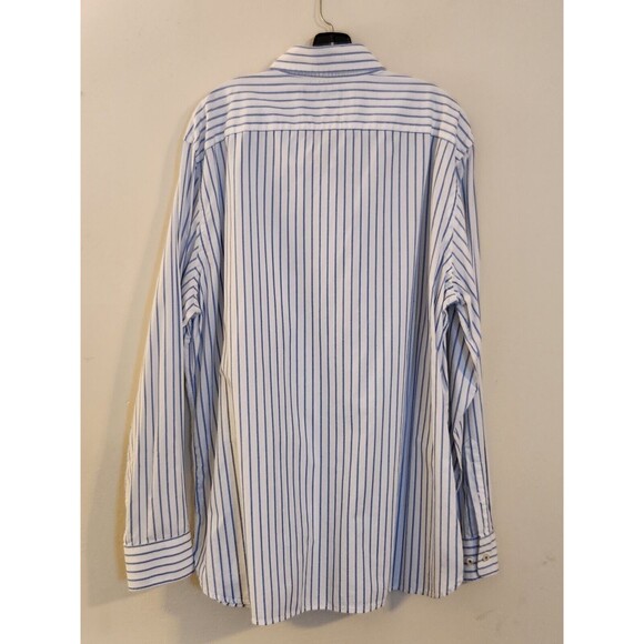 American Eagle Outfitters Mens XXL White & Blue striped  Button Up  Cotton Shirt - Picture 3 of 7